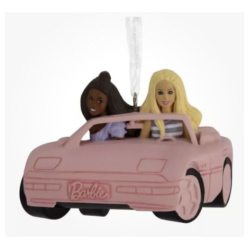 NEW in Box ~2024 Hallmark‎ Ornament ~ Barbie in Pink Corvette Car With Friend